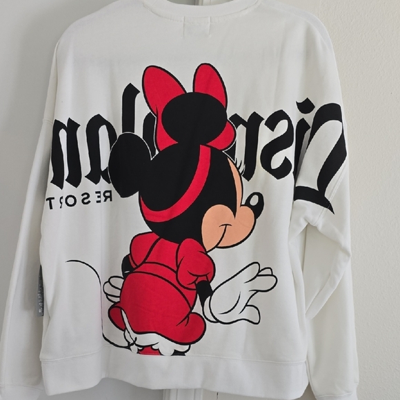 Disney White and Red Minnie Mouse Crew Neck Sweater - Picture 2 of 5